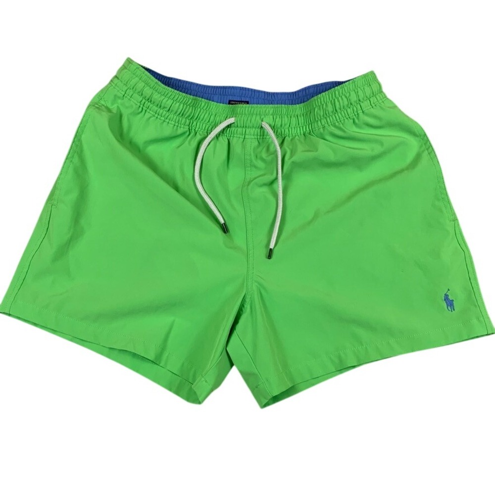 Polo Ralph Lauren Mens Lime Green Stretch Slim‎ Fit Swim Trunks XL 1375